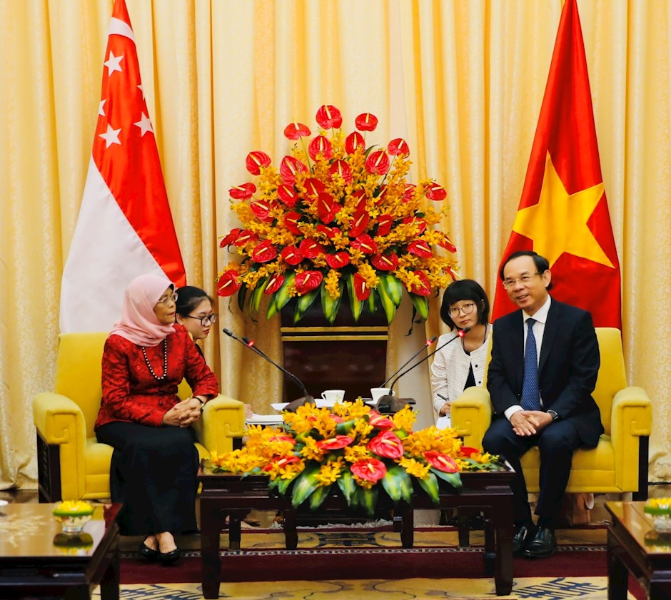 Bí thư Thành ủy TP. Hồ Chí Minh Nguyễn Văn Nên tiếp Tổng thống Singapore.